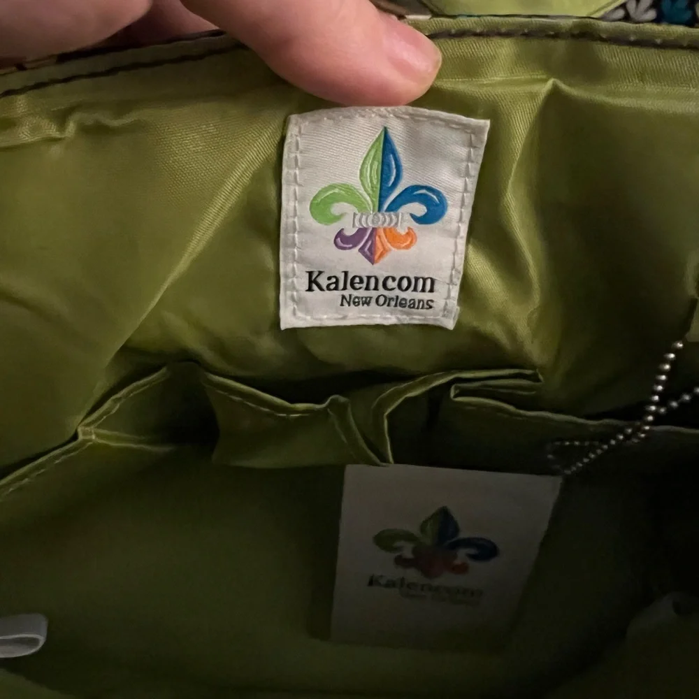 KALENCOM Classic Midi Buckle Diaper Bag‎ Clover Pattern Rainbow Colors Laminated